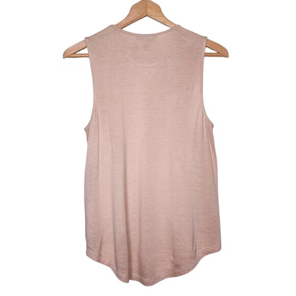 Banana Republic Pink Ruffle Front Asymmetrical Sleeveless Top Size Medium - Picture 2 of 4